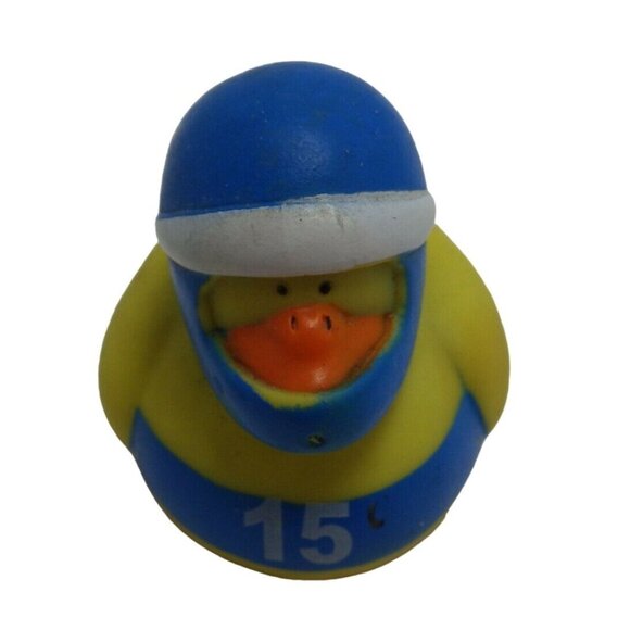 Rubber Ducky Football Player Duck Blue Helmet Number 15 - Picture 3 of 4